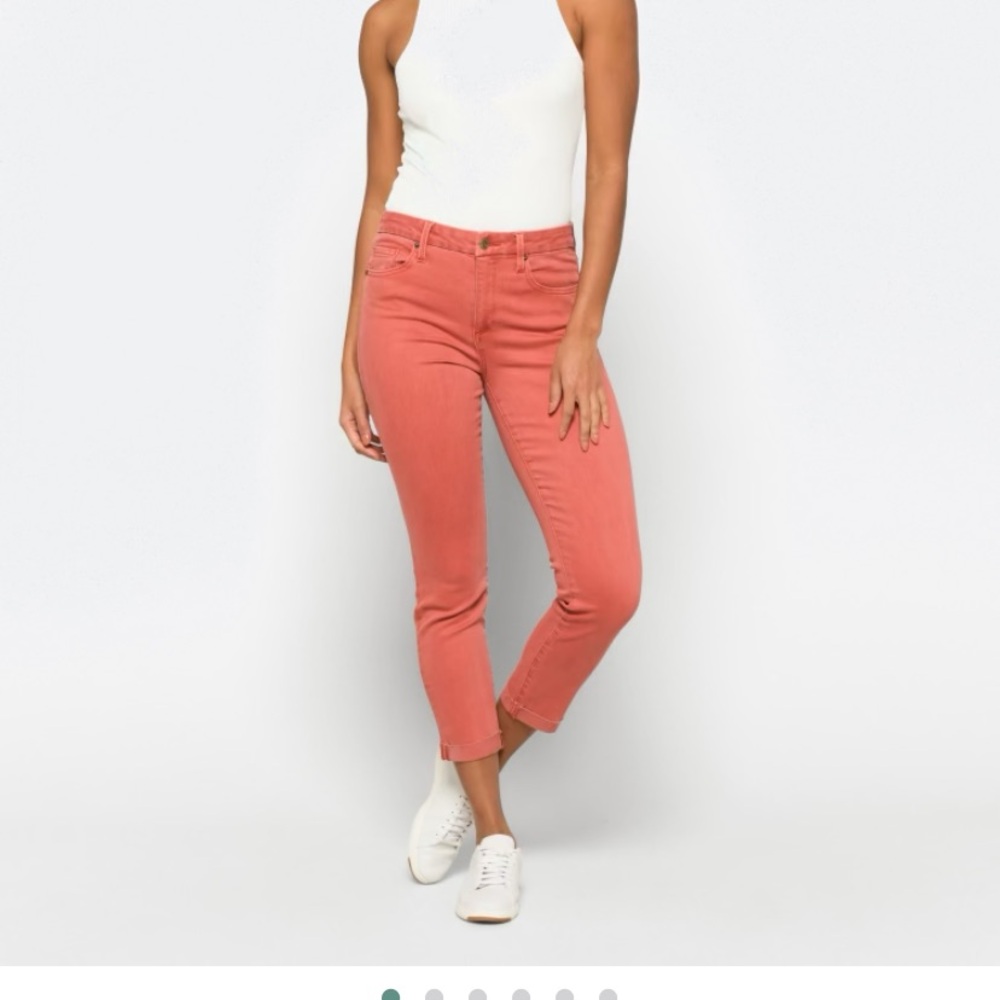 Pistola Drea Slim Straight Scissor Cut Hem Jean in Burnt Orange